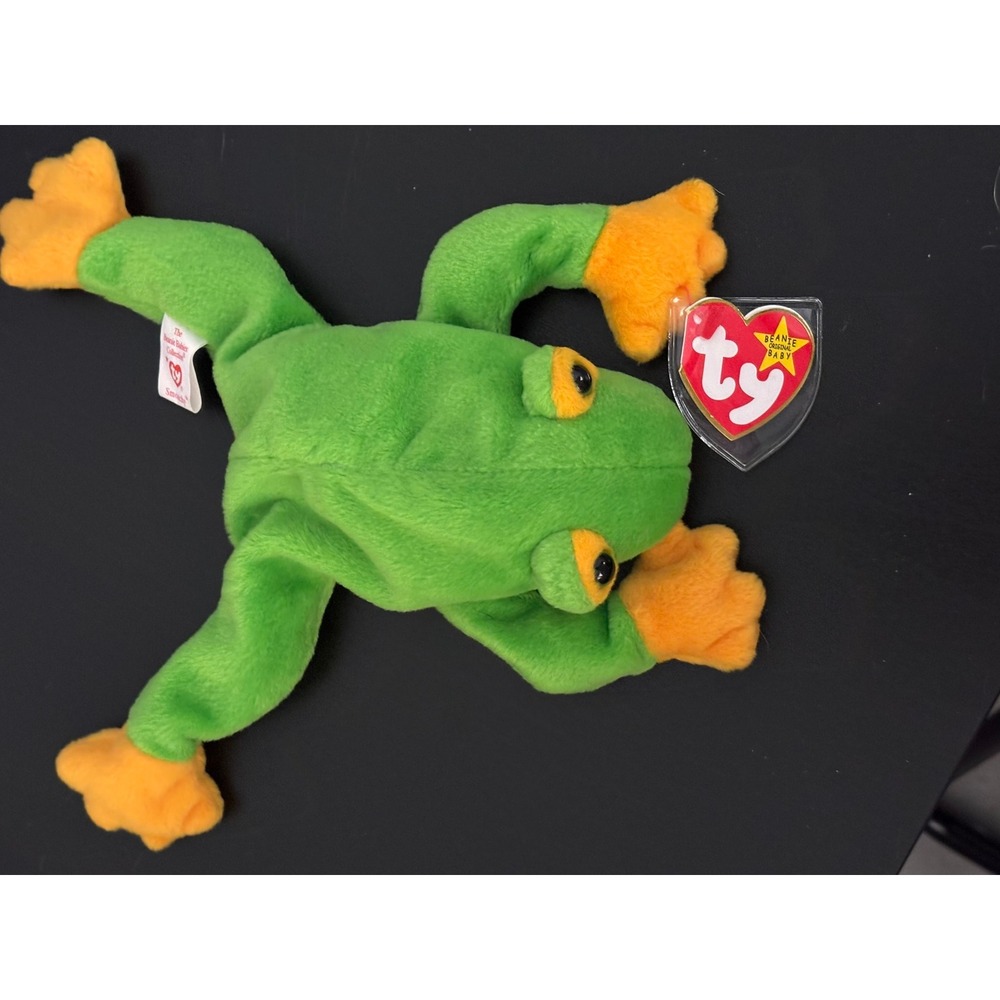 Ty Beanie Baby Smoochy the Frog Green Orange Plush 1997 Collectible Toy 4039